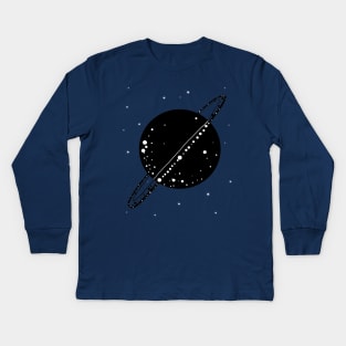 Saturn Artwork ,Planet Fan Art , The Sixth Planet Kids Long Sleeve T-Shirt